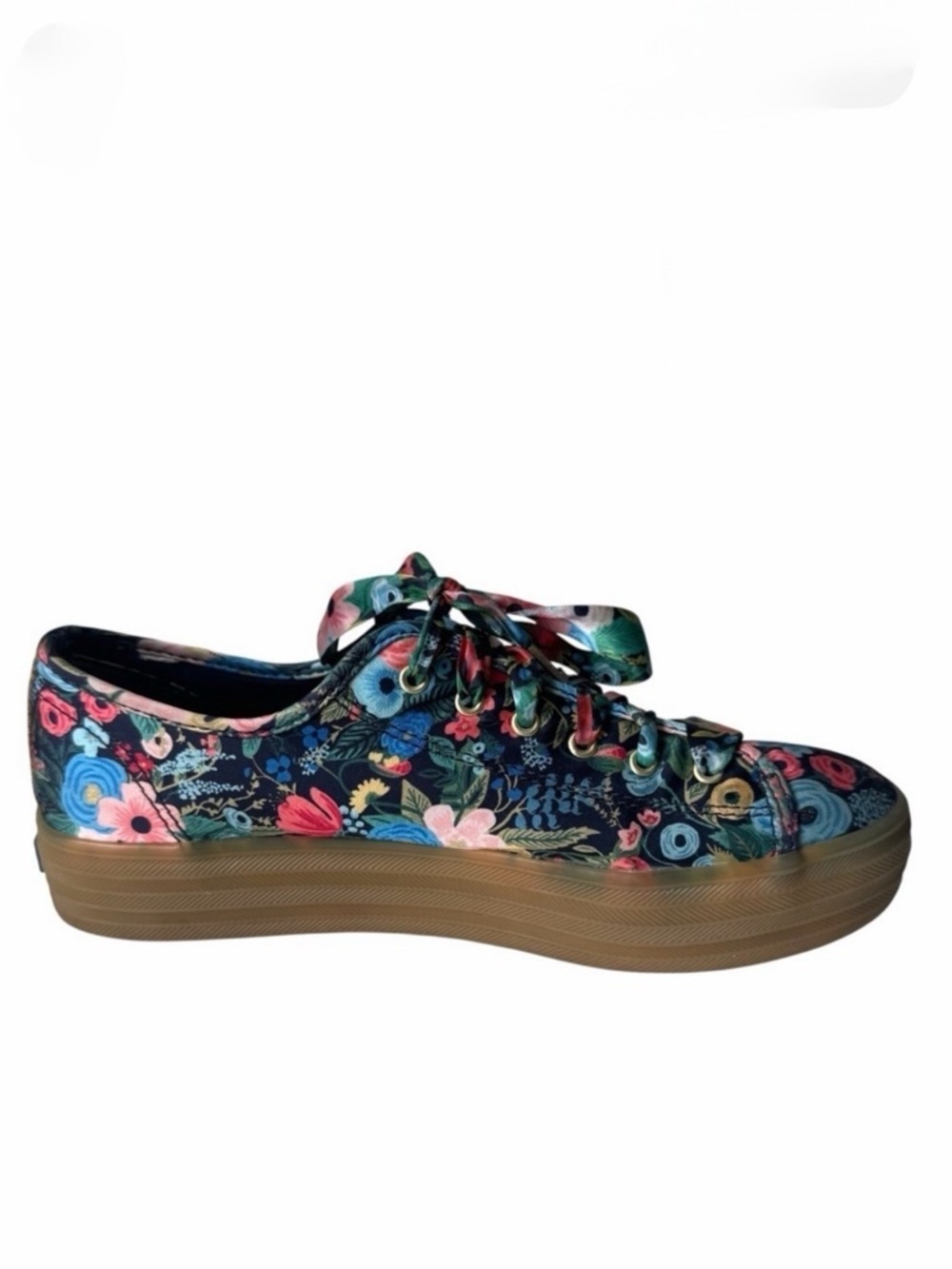 Keds x Rifle Paper Company Triple Kick Garden Party - floral satin lace-up